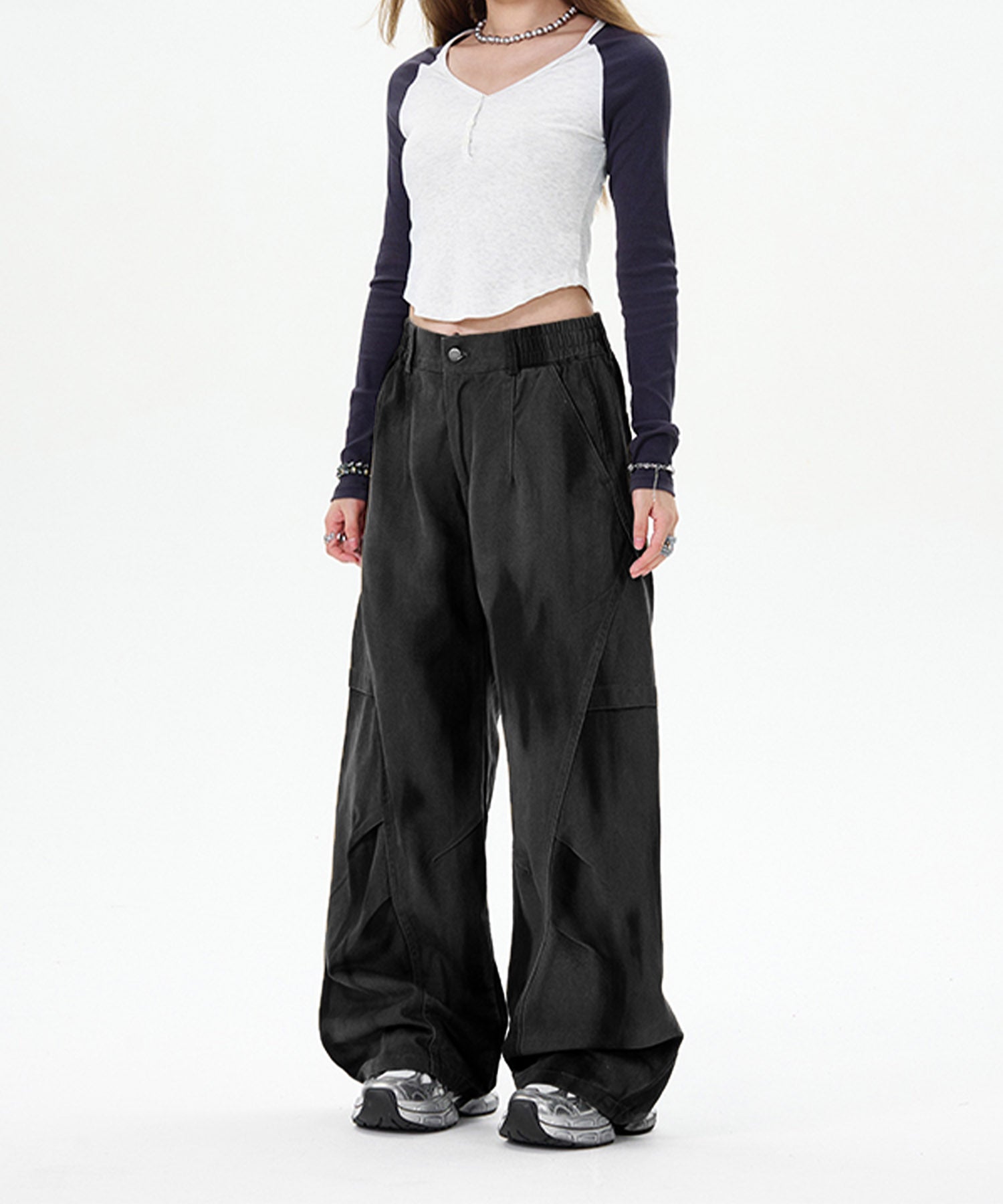HOOK -select- Military Paint Volume Switching Curve Work Pants