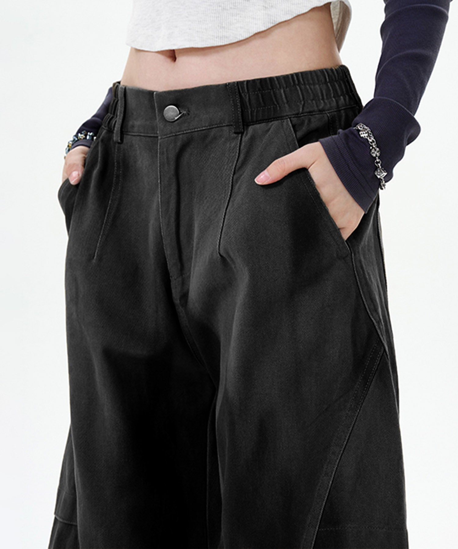 HOOK -select- Military Paint Volume Switching Curve Work Pants