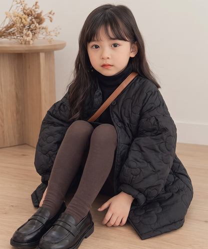 【aimoha KIDS】フラワーキルティング ライト中綿コート