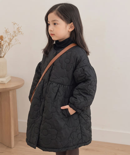 【aimoha KIDS】フラワーキルティング ライト中綿コート