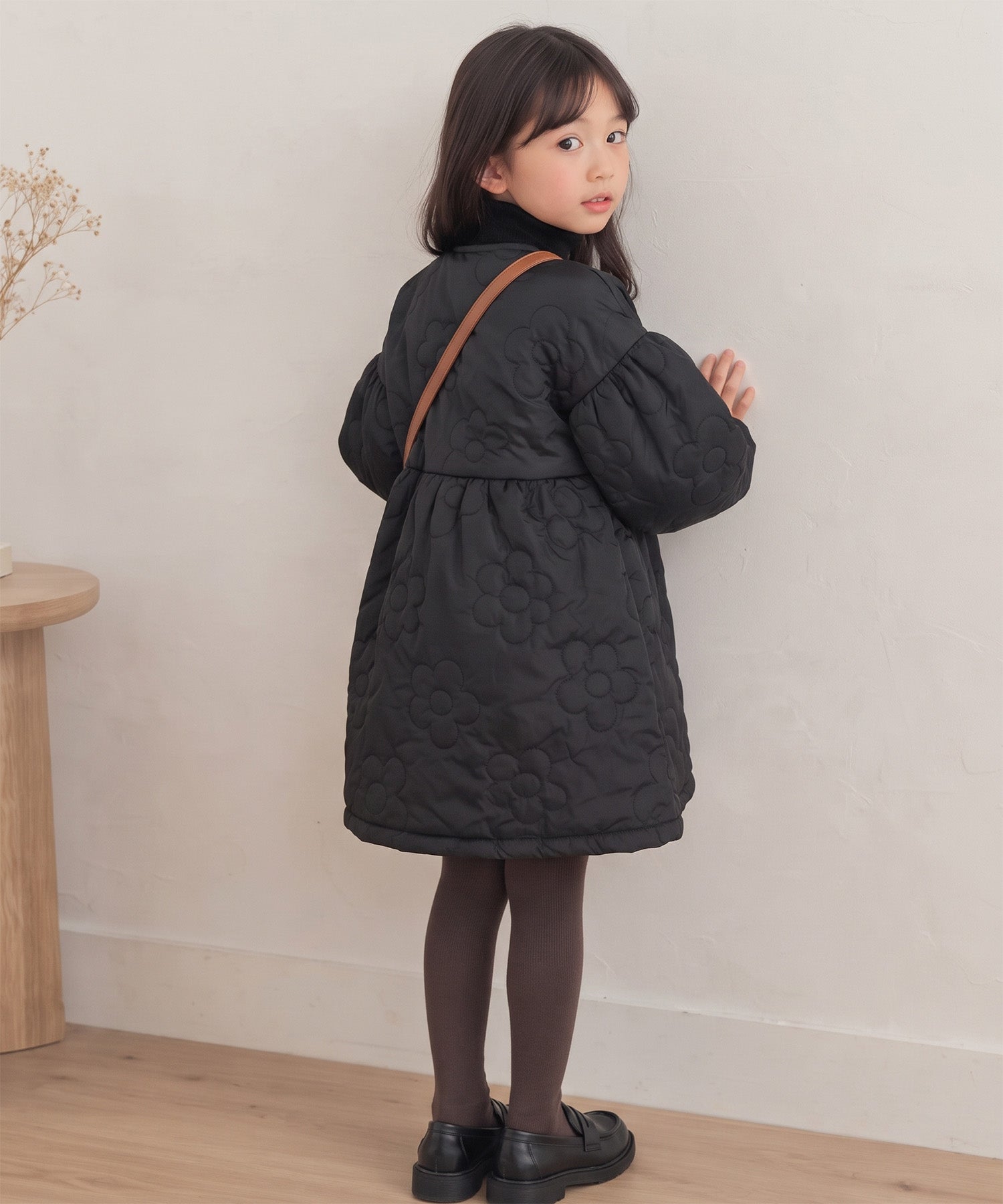 【aimoha KIDS】フラワーキルティング ライト中綿コート
