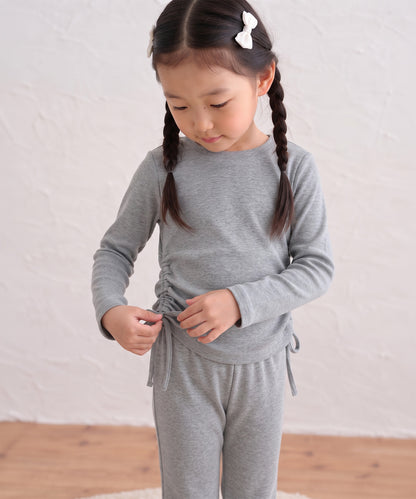 【aimoha KIDS】サイドドロストトップス＆フレアパンツセットアップ
