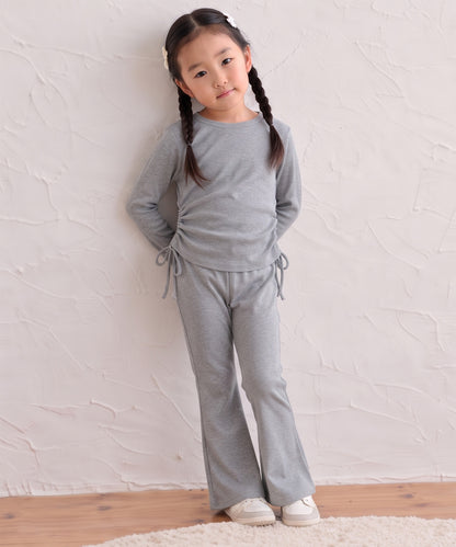 【aimoha KIDS】サイドドロストトップス＆フレアパンツセットアップ