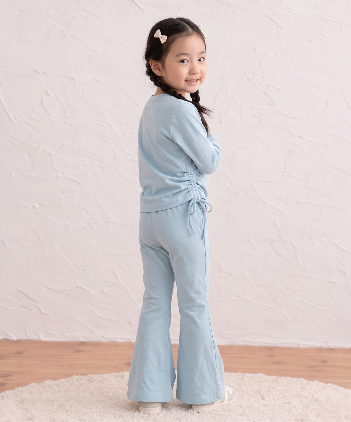【aimoha KIDS】サイドドロストトップス＆フレアパンツセットアップ