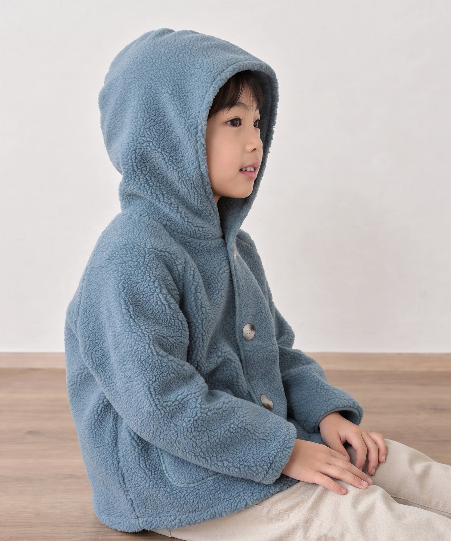 【aimoha KIDS】ふんわりあたたか ボアフードジャケット