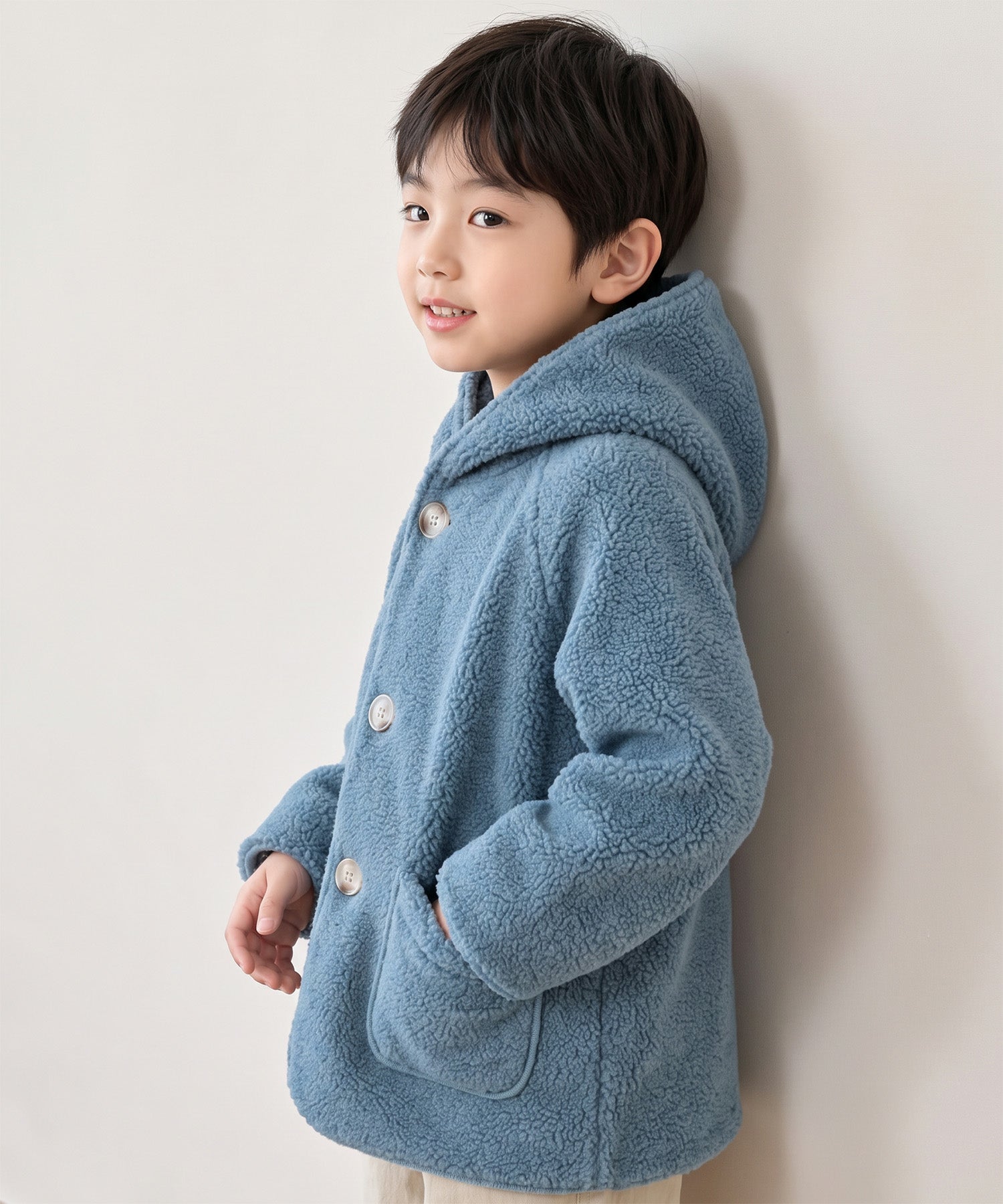【aimoha KIDS】ふんわりあたたか ボアフードジャケット