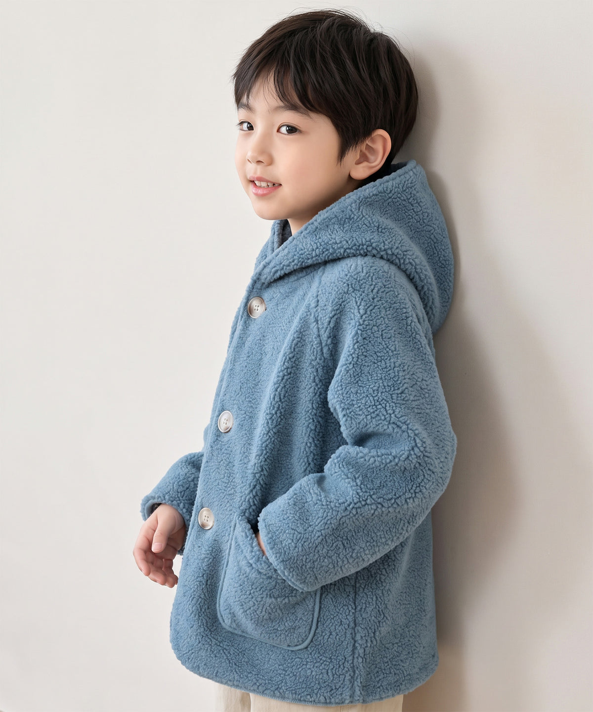 【aimoha KIDS】ふんわりあたたか ボアフードジャケット
