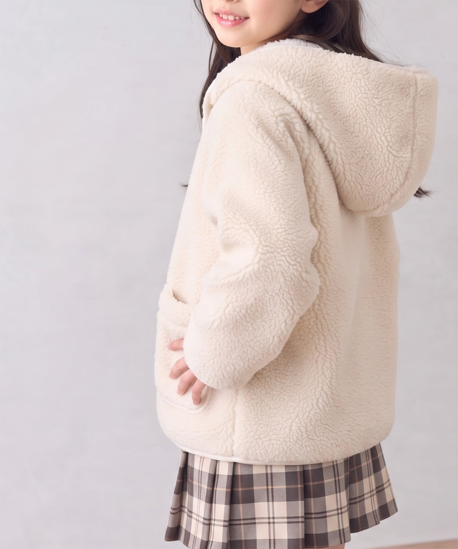 aimoha KIDS】ふんわりあたたか ボアフードジャケット – 《公式