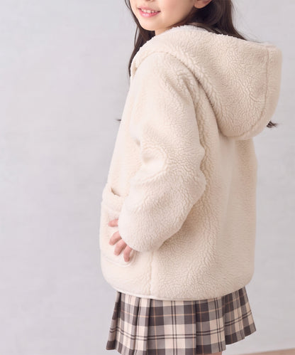 【aimoha KIDS】ふんわりあたたか ボアフードジャケット