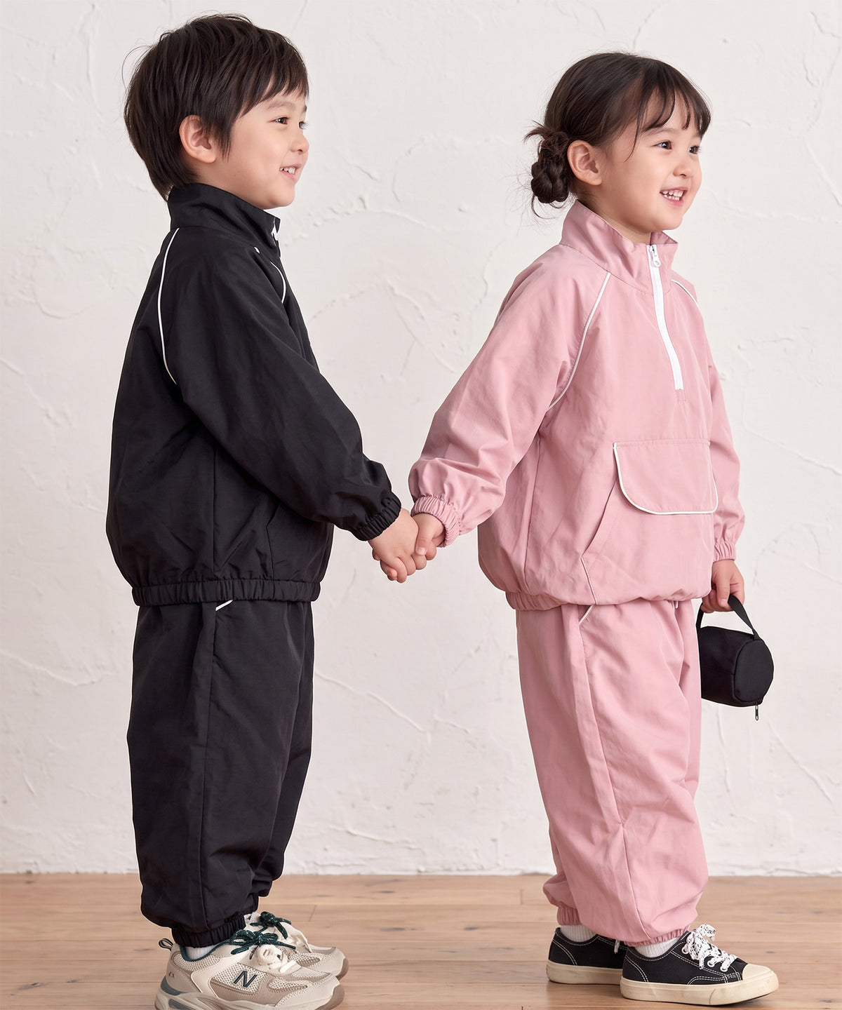 【aimoha KIDS】配色ライン アノラック＆ジョガーパンツセットアップ