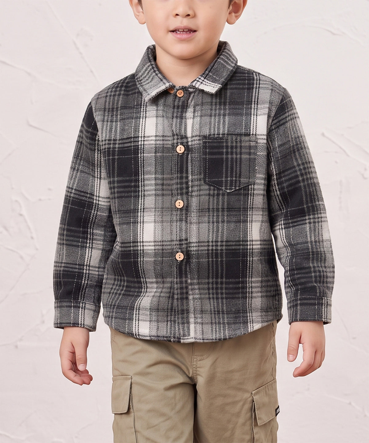 【aimoha KIDS】【90-150cm】チェック柄長袖シャツ
