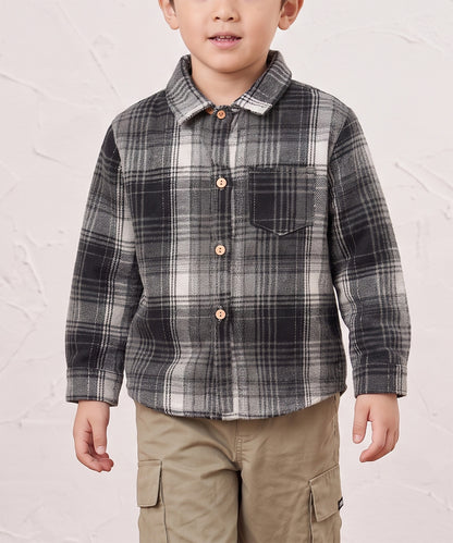 【aimoha KIDS】【90-150cm】チェック柄長袖シャツ