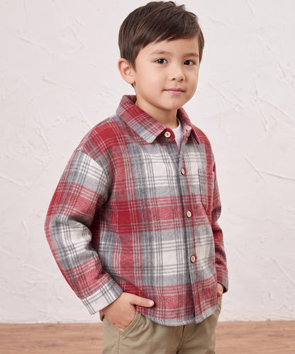 【aimoha KIDS】【90-150cm】チェック柄長袖シャツ