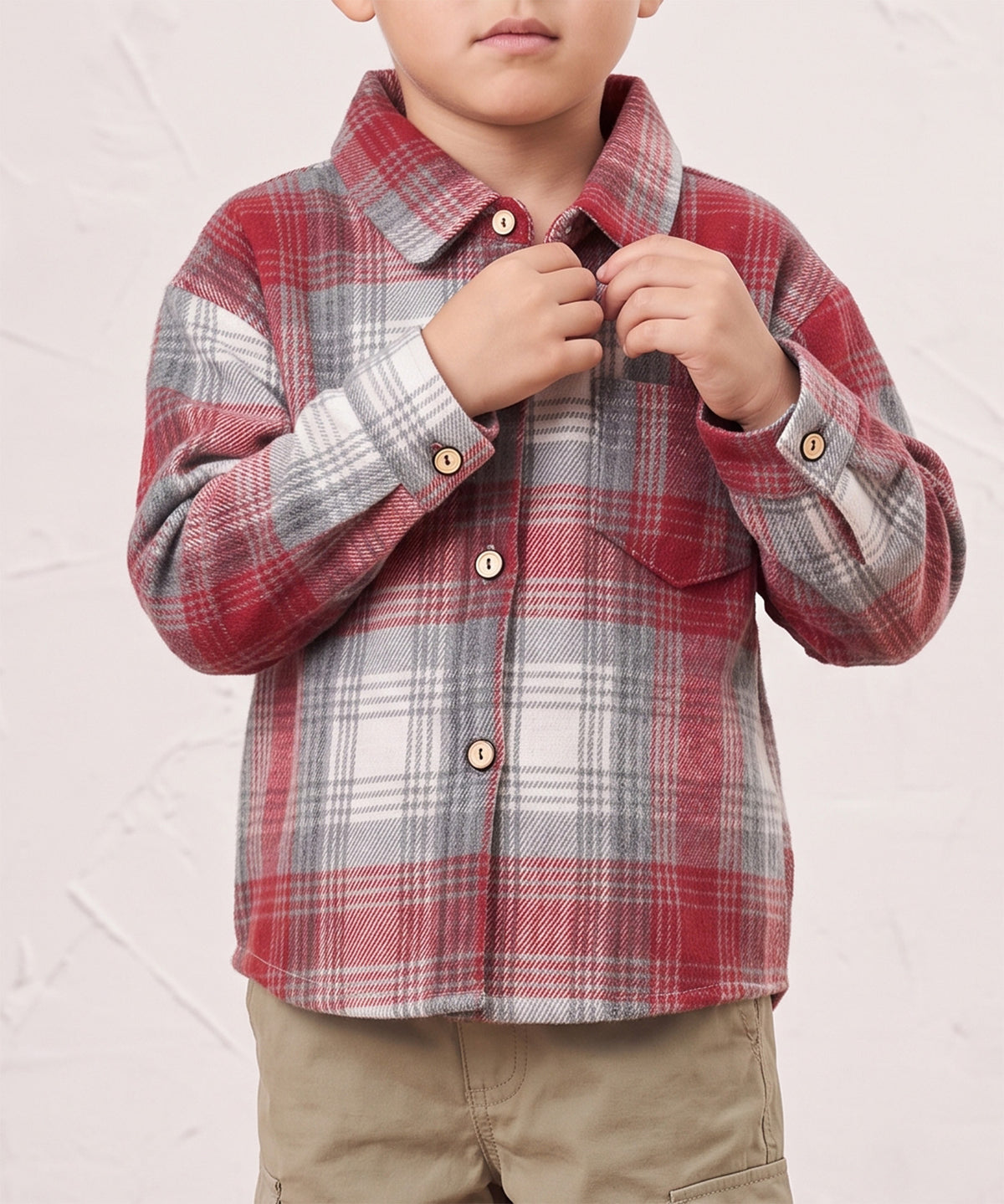 【aimoha KIDS】【90-150cm】チェック柄長袖シャツ