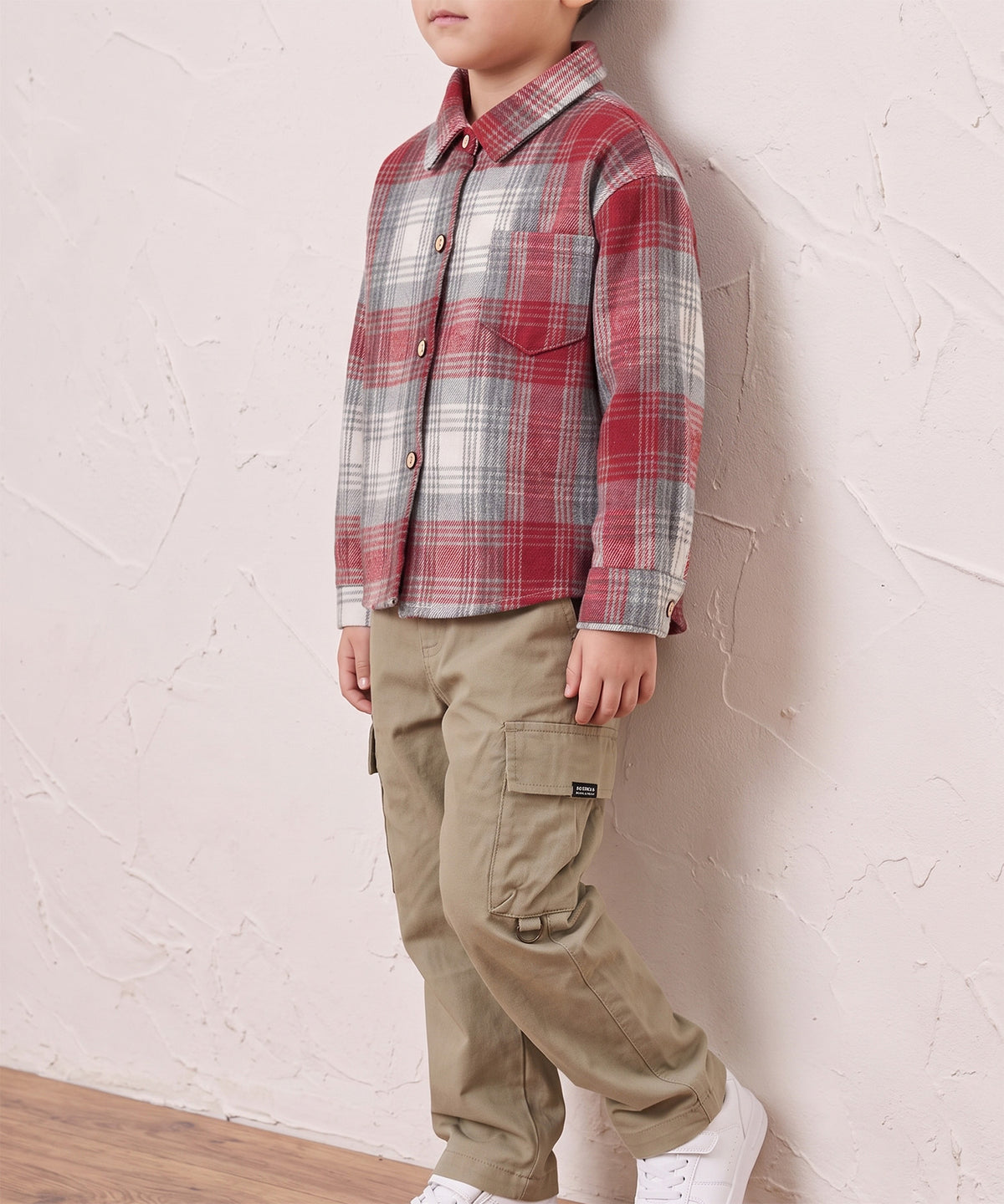 【aimoha KIDS】【90-150cm】チェック柄長袖シャツ
