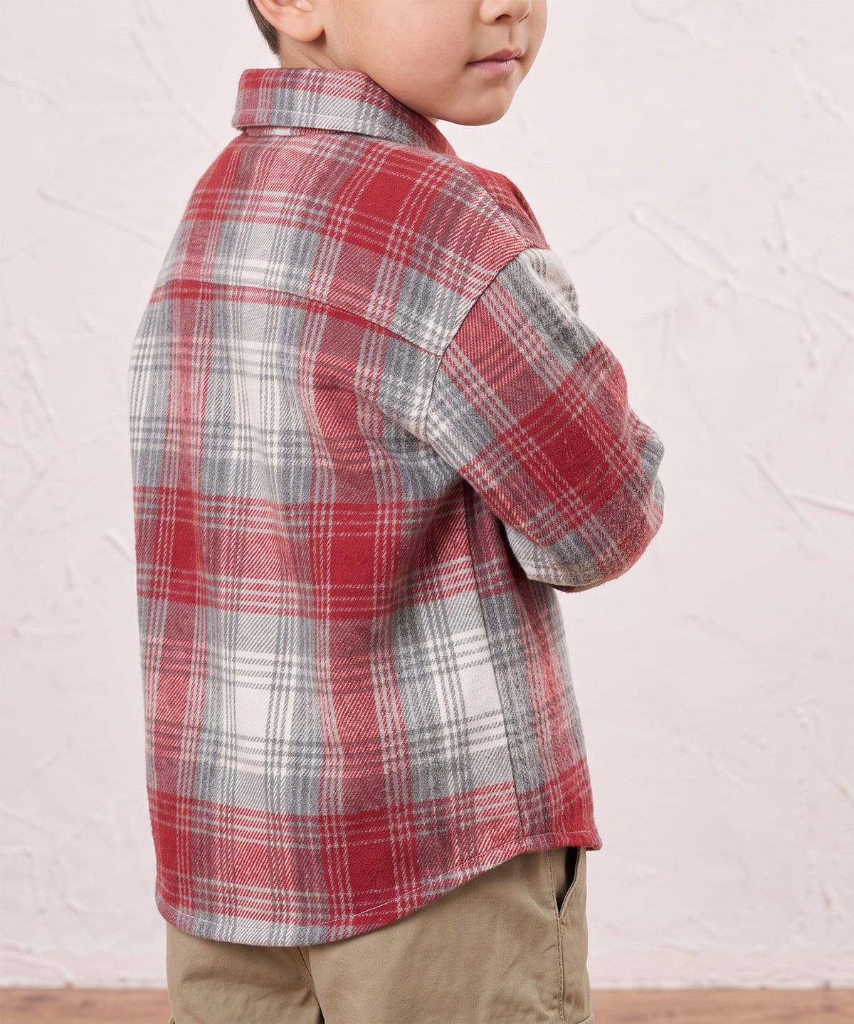 【aimoha KIDS】【90-150cm】チェック柄長袖シャツ