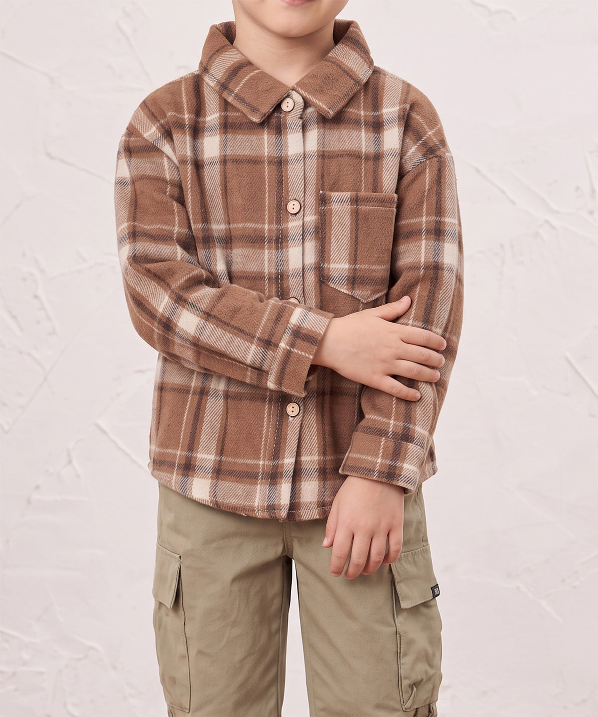 【aimoha KIDS】【90-150cm】チェック柄長袖シャツ