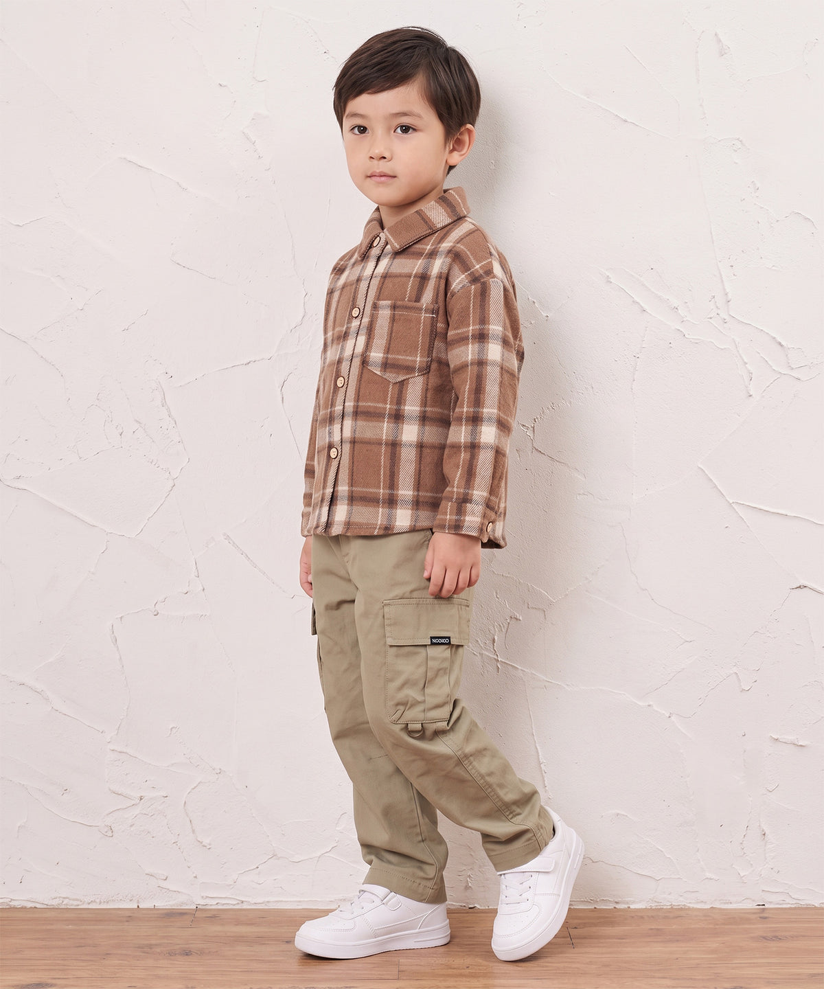 【aimoha KIDS】【90-150cm】チェック柄長袖シャツ