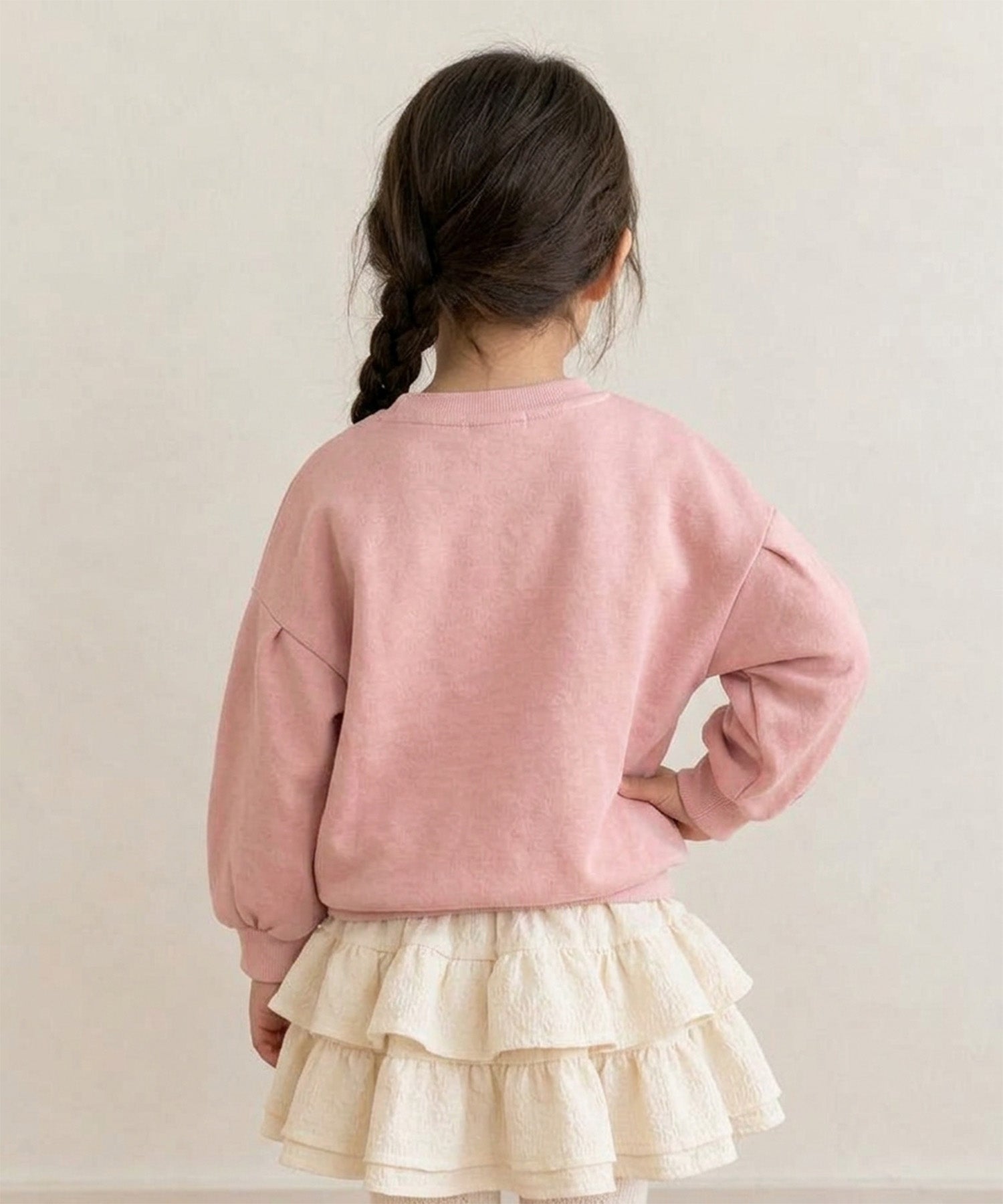 【aimoha KIDS】【90-130cm】いちごプリントパフスリーブ長袖Tシャツ