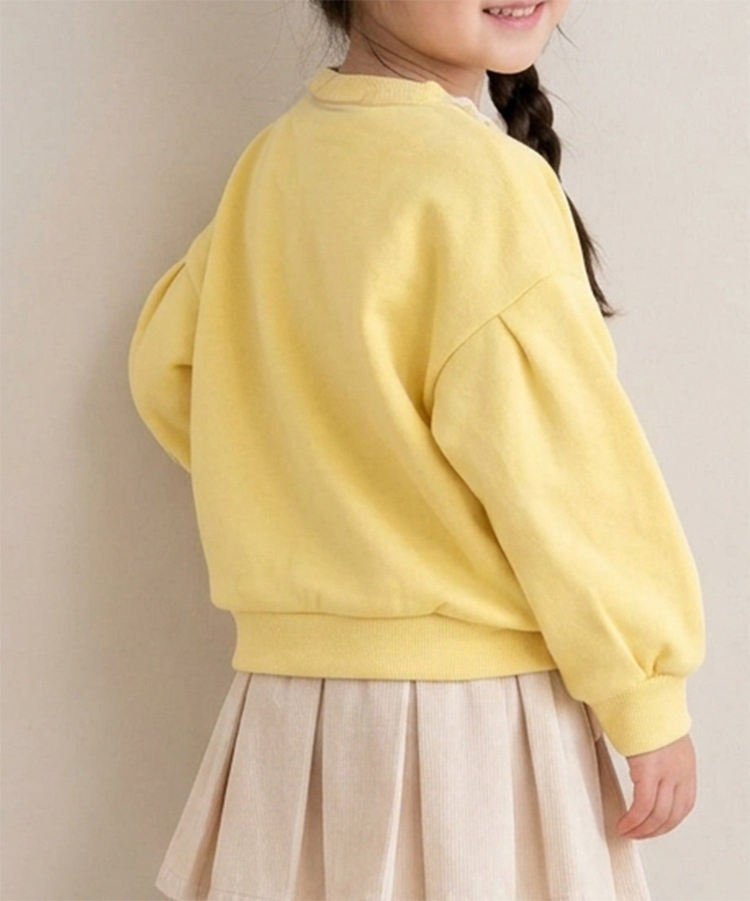 【aimoha KIDS】【90-130cm】いちごプリントパフスリーブ長袖Tシャツ