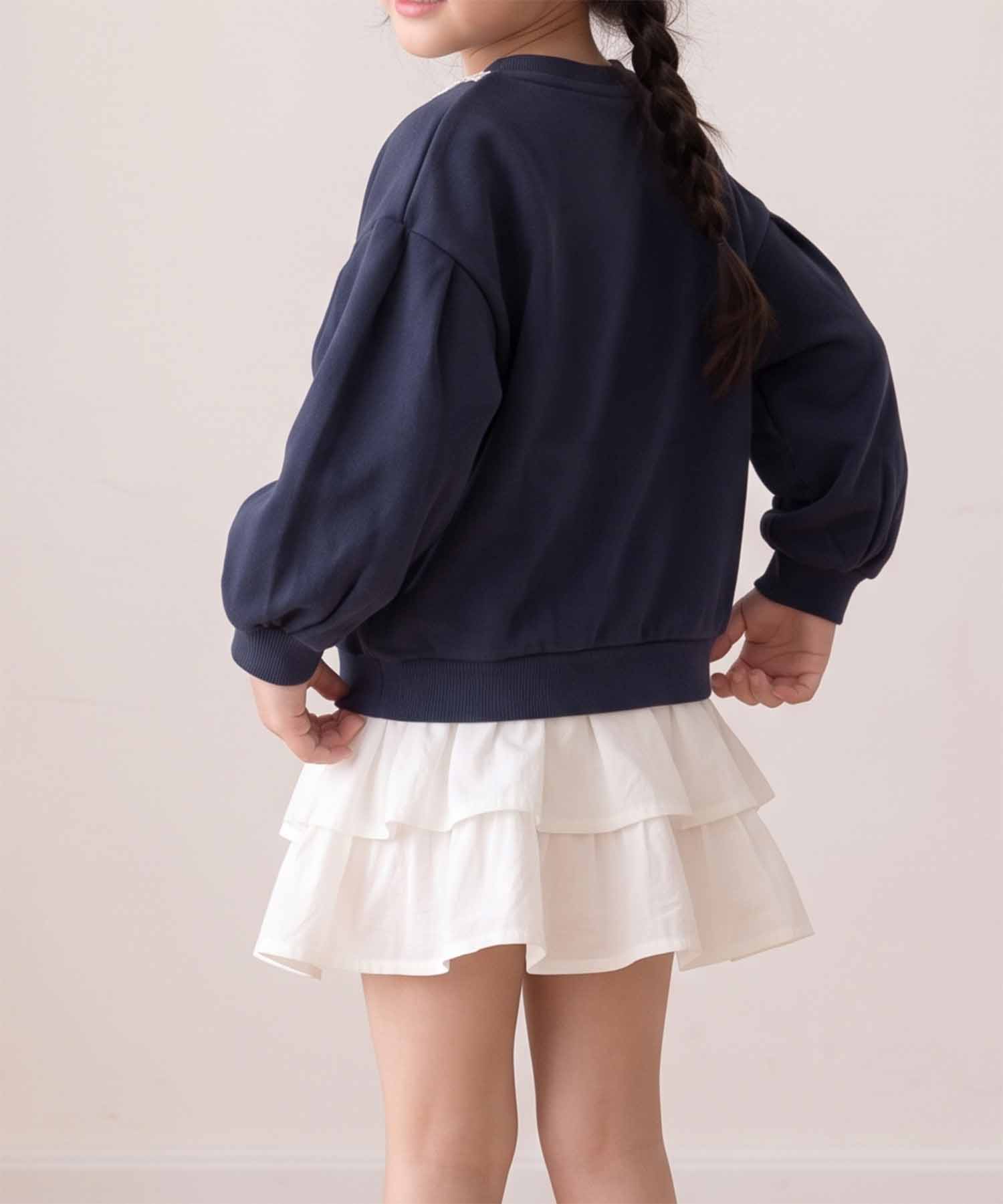 【aimoha KIDS】【90-130cm】いちごプリントパフスリーブ長袖Tシャツ