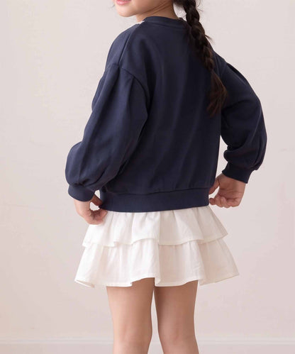 【aimoha KIDS】【90-130cm】いちごプリントパフスリーブ長袖Tシャツ