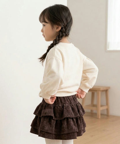 【aimoha KIDS】【90-130cm】いちごプリントパフスリーブ長袖Tシャツ