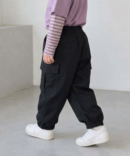 【aimoha KIDS】【90-130cm】ワイドカーゴジョガーパンツ