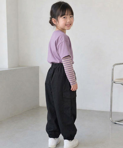 【aimoha KIDS】【90-130cm】ワイドカーゴジョガーパンツ