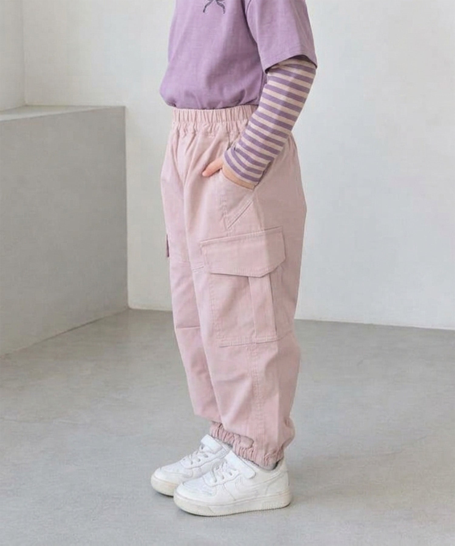 【aimoha KIDS】【90-130cm】ワイドカーゴジョガーパンツ