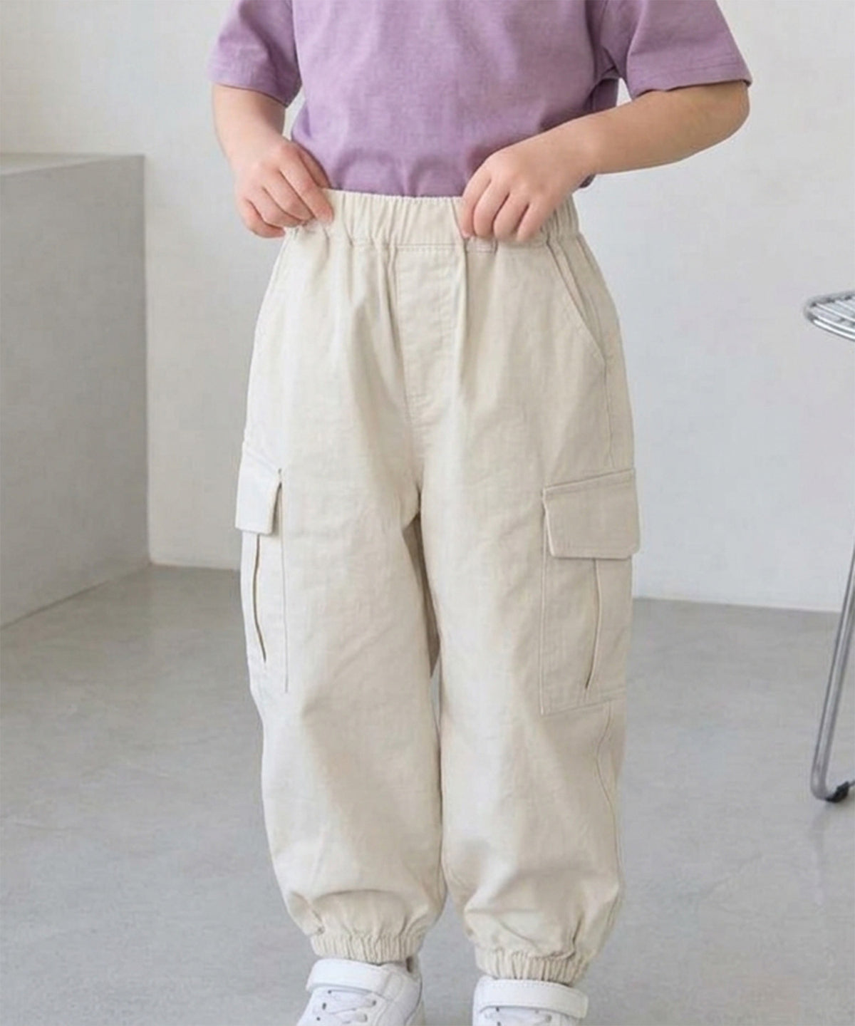 【aimoha KIDS】【90-130cm】ワイドカーゴジョガーパンツ