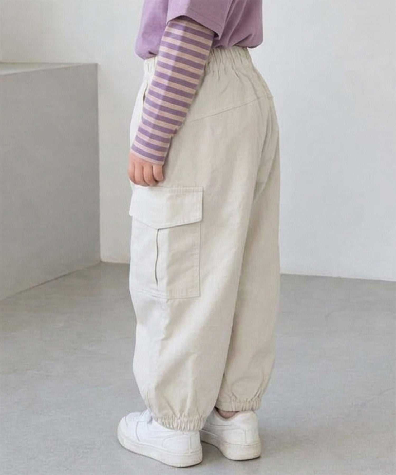 【aimoha KIDS】【90-130cm】ワイドカーゴジョガーパンツ