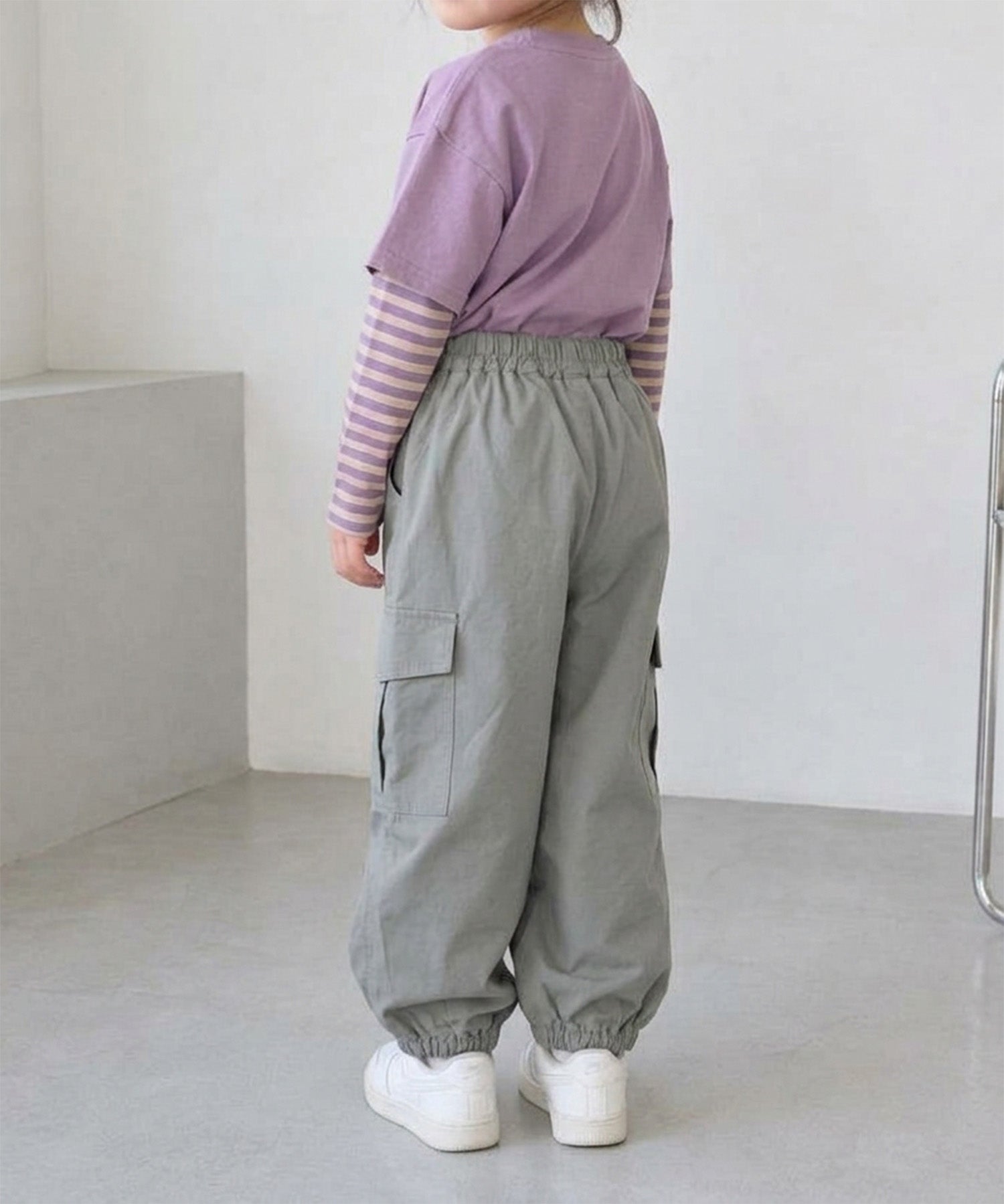 【aimoha KIDS】【90-130cm】ワイドカーゴジョガーパンツ