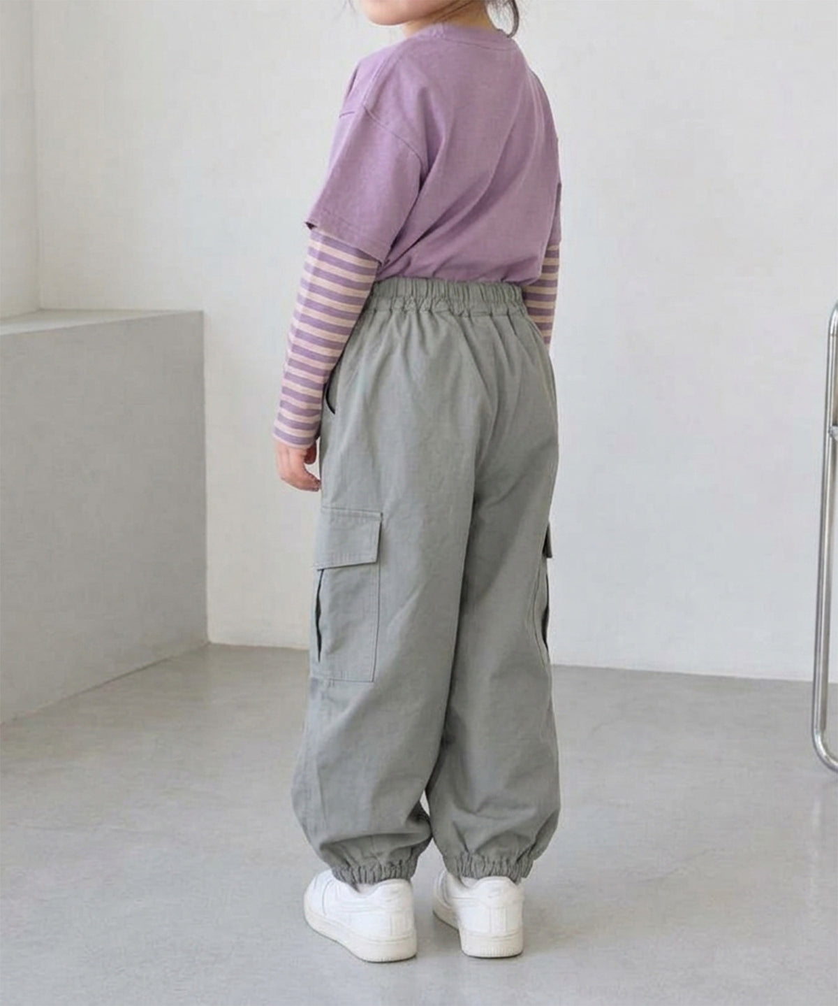 【aimoha KIDS】【90-130cm】ワイドカーゴジョガーパンツ