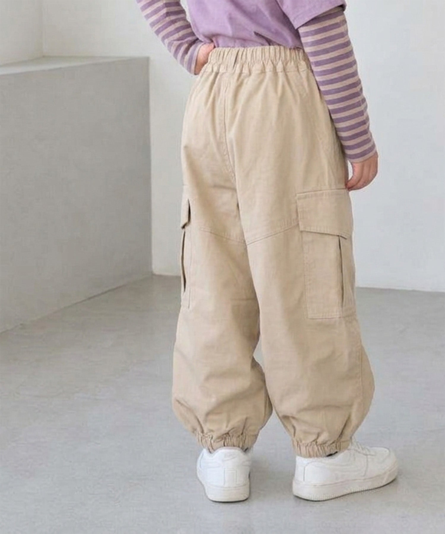 【aimoha KIDS】【90-130cm】ワイドカーゴジョガーパンツ
