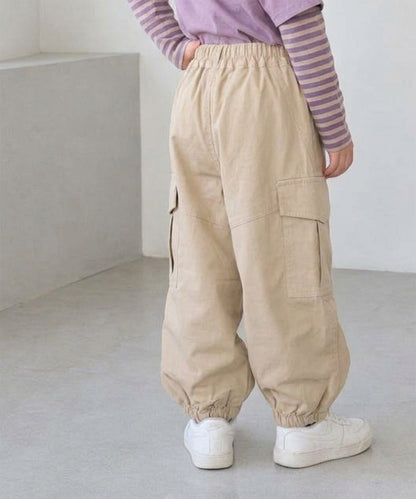 【aimoha KIDS】【90-130cm】ワイドカーゴジョガーパンツ