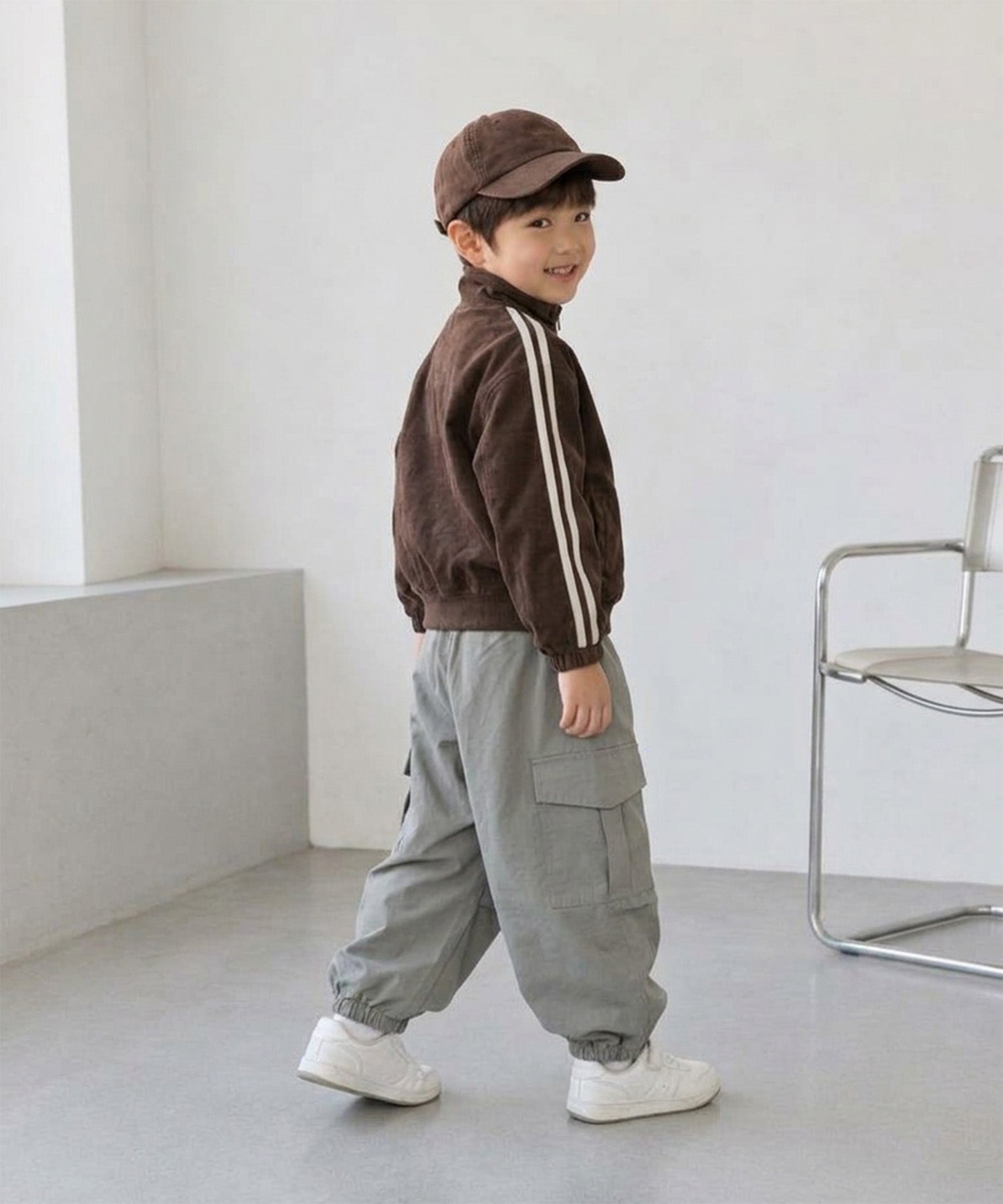 【aimoha KIDS】【90-130cm】ワイドカーゴジョガーパンツ