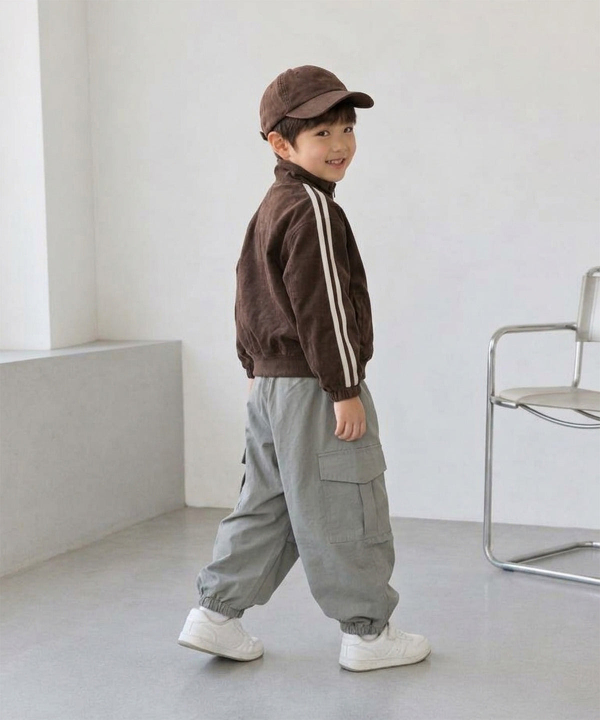 【aimoha KIDS】【90-130cm】ワイドカーゴジョガーパンツ