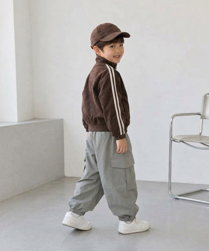 【aimoha KIDS】【90-130cm】ワイドカーゴジョガーパンツ