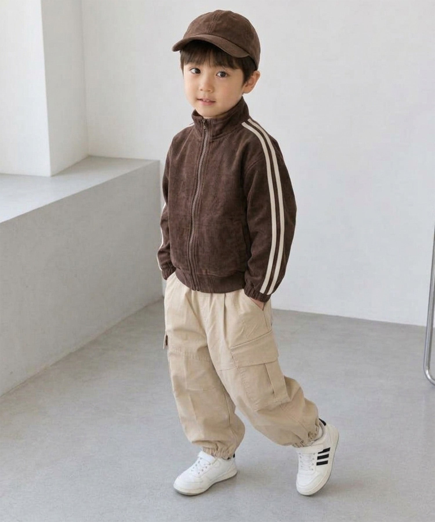 【aimoha KIDS】【90-130cm】ワイドカーゴジョガーパンツ