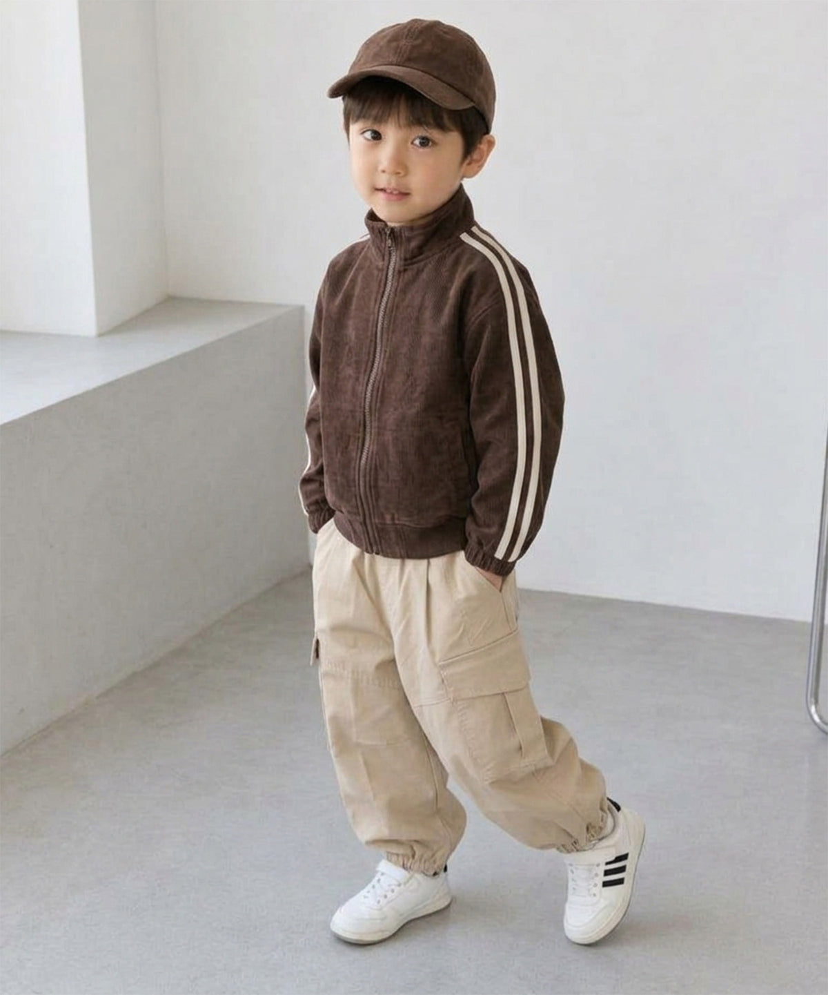 【aimoha KIDS】【90-130cm】ワイドカーゴジョガーパンツ