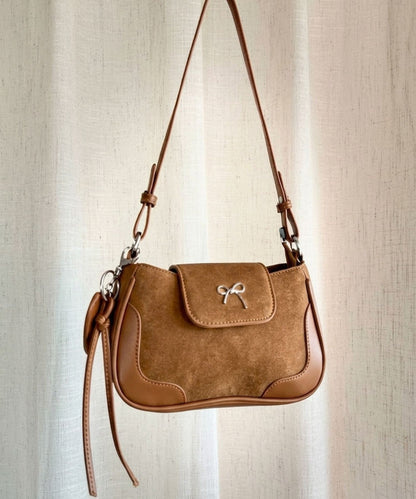 【HOOK】for girls Y2K Long/Short Shoulder Faux Suede Handbag with Heart Charm