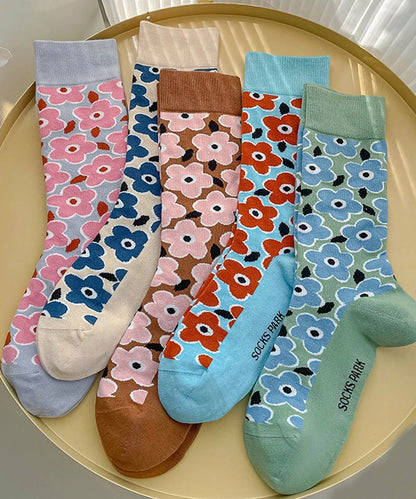【mosox】花柄靴下5点セット