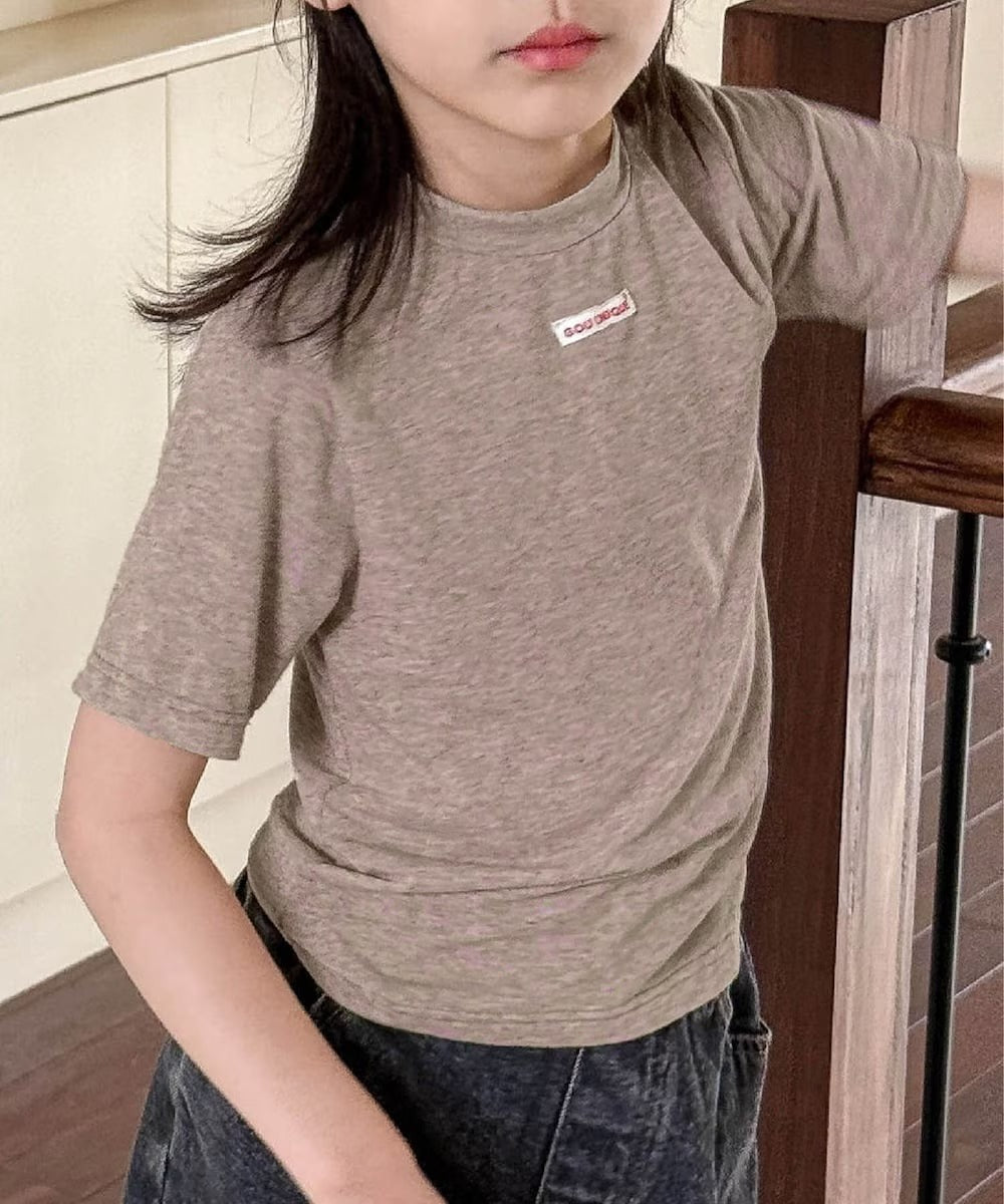 【aimoha-KIDS-】シンプルロゴ風ベーシックTシャツ (SS)