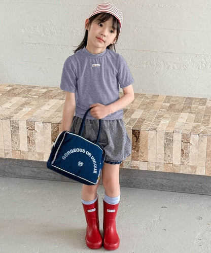 【aimoha-KIDS-】シンプルロゴ風ベーシックTシャツ (SS)