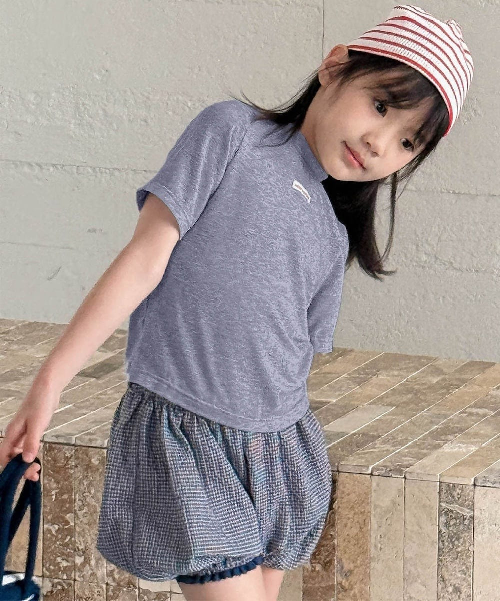 【aimoha-KIDS-】シンプルロゴ風ベーシックTシャツ (SS)