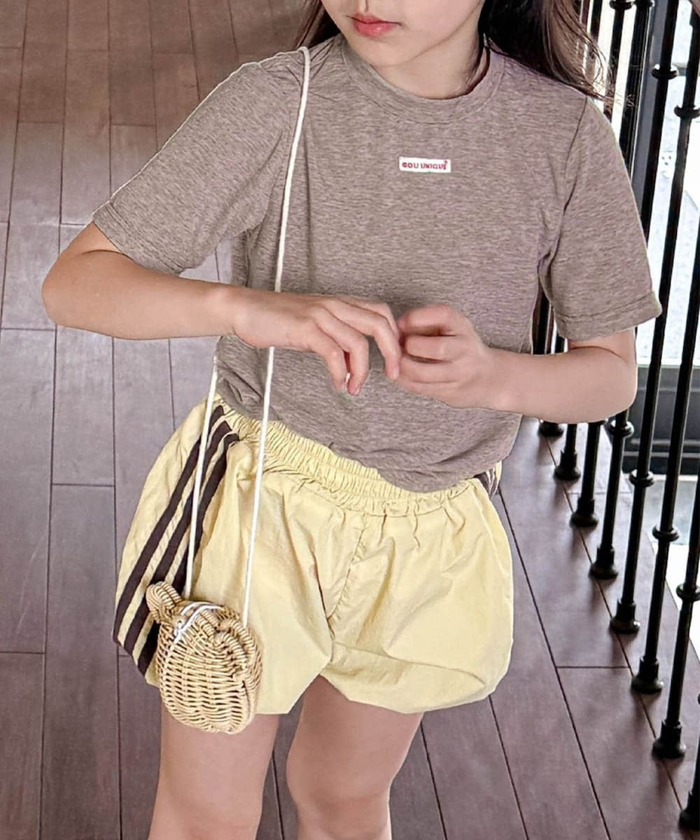 【aimoha-KIDS-】シンプルロゴ風ベーシックTシャツ (SS)