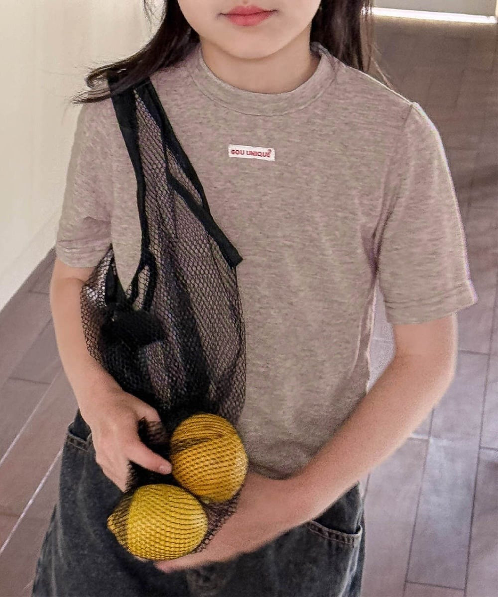 【aimoha-KIDS-】シンプルロゴ風ベーシックTシャツ (SS)