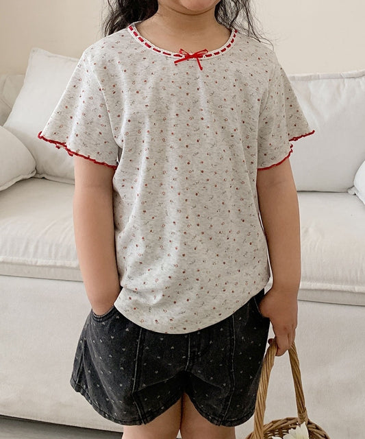 【aimoha-KIDS-】小花柄　キッズTシャツ (SS)