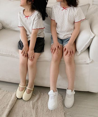 【aimoha-KIDS-】小花柄　キッズTシャツ (SS)